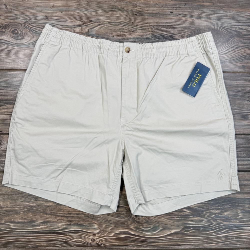Polo Ralph Lauren Mens XXL Prepster Shorts Tan Classic Stretch Elastic Waist NWT